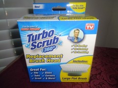 Turbo Scrub 360 Large Flat Brush Head OEM Replacement Brush NIB