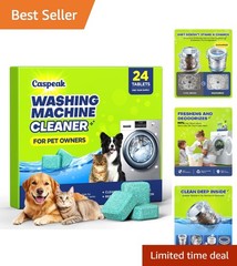 Powerful Odor Removal & Pet Hair Dissolver – Washing Machine Tablets, 24 Count