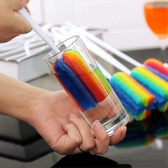 3PCS Cleaning Brush Bottle Scrubbers Sponge Cleaner for Coffee Glasses Washing