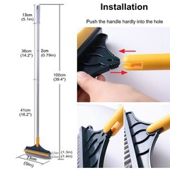 2 in 1 Cleaning Scrub Brush with Long Handle V-Shape Stiff Bristle 120°Rotating
