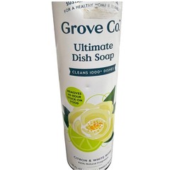 Grove Co. Ultimate Dish Soap Refill Aluminum Bottle Citron & White Rose 16 Oz