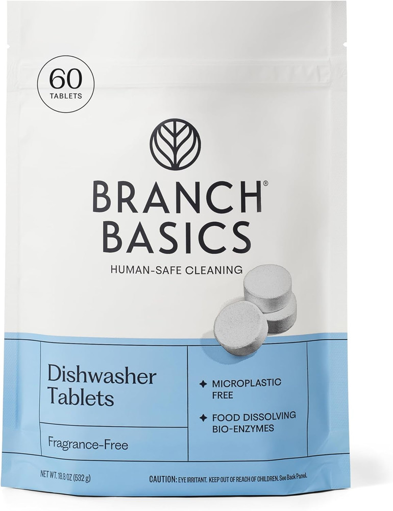 Branch Basics Dishwasher Tablets – 60 Ct | Plastic-Free, Fragrance-Free, Human-S