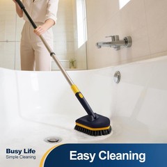 Tub Tile Scrubber Brush 2 in 1 Cleaning Brush 58.2 Inch Adjustable Pole