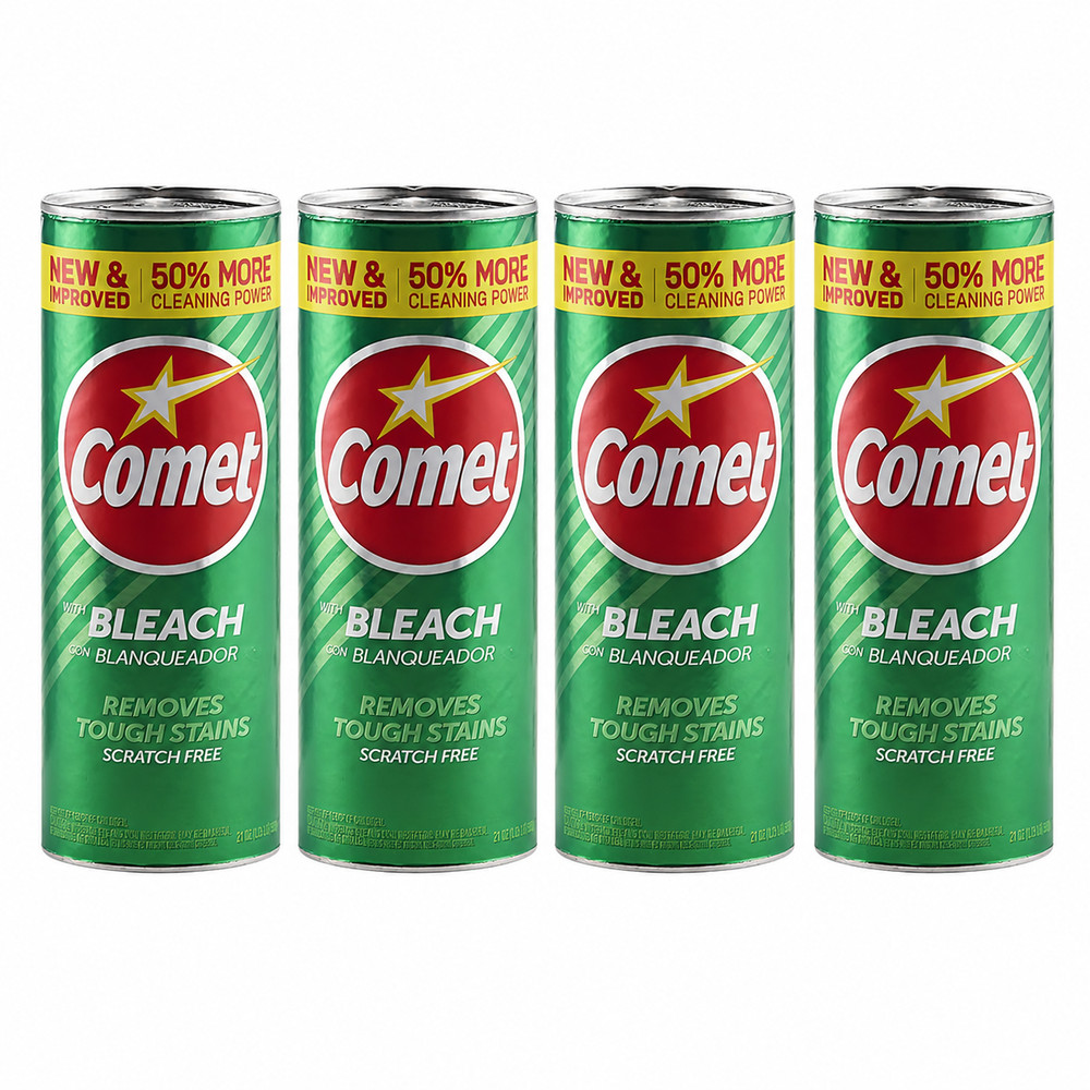 Comet Cleaner with Bleach 21 oz All Purpose Removes Stains 4 Pack