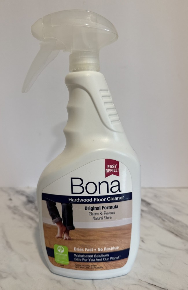 Bona Hardwood Floor Cleaner – Original 32 Fl Oz w/Refillable Spray Bottle FULL