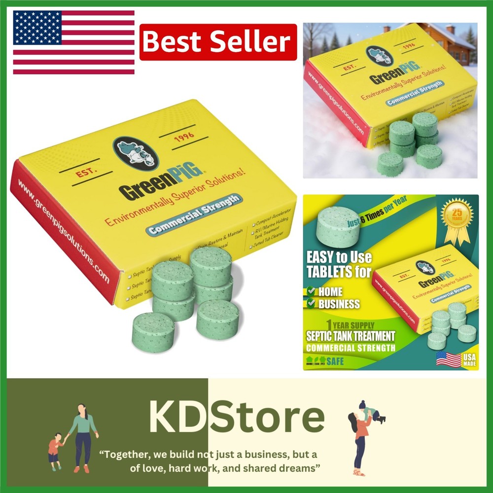 Enzyme & Bacteria Septic Tank Treatment Pucks – 1- Supply of 6