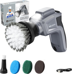 Electric Spin Scrubber for Kitchen and Bathroom Cleaning, Waterproof Rechargeabl