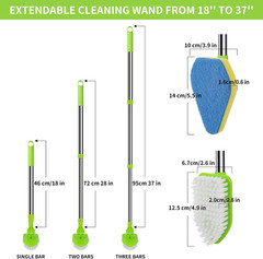 Scrub Cleaning Brush with Long Handle 35” – Extendable Floor Scrubber with 1 St