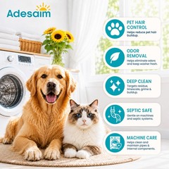 Washing Machine Cleaner Tablets, 24 Pack, 1 Year Supply for Pet Owners