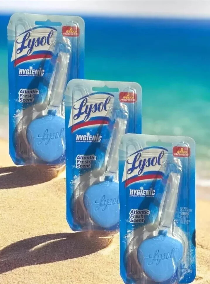 Lysol Automatic Toilet Bowl Cleaner- Atlantic Fresh (3 Pack) 2 Weeks Freshness