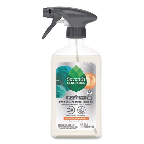 Seventh Generation Foaming Dish Spray, Mandarin Orange Scent, 16 oz, 2/Pack