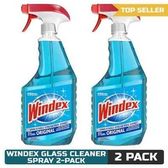Windex Glass and Window Cleaner Spray Bottle, Original Blue, 23 fl oz Pack of 2