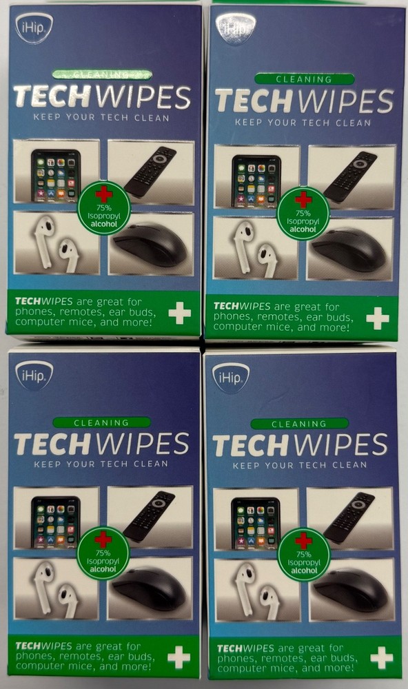 4/$19.99 iHip Cleaning Tech Wipes 25/box (DS-24)