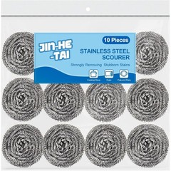 Stainless Steel Scrubber Pads 10 Pack Heavy Duty Scouring Pads for Pots Pans