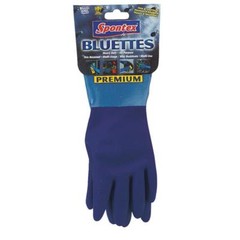 (12 Pr)- of Medium Rubber gloves for household use, Spontex Bluette