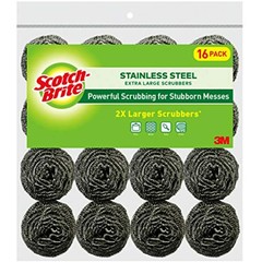 Scotch-Brite Stainless Steel Scrubbers, Ideal for Uncoated Cookware