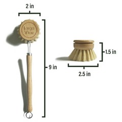 Wooden Dish Brush Made of Renewable Wood and Natural Bristle Tampico Fiber, i…