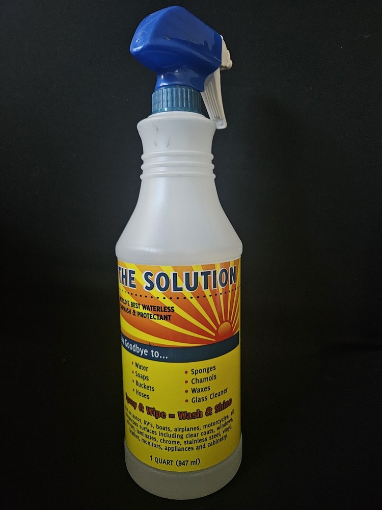 The Solution Waterless Auto Wash Wax Cleaner Spray Dry Wax TV CPU Screen Quart