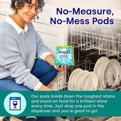 Dishwasher Detergent Pods Unscented 64 Ct Biobased Streak-Free Eco-Friendly