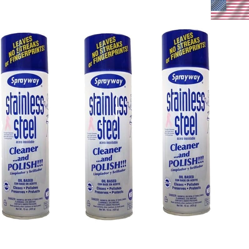 15oz Cans of Fragrance-Free Stainless Steel Cleaner – 3 Pack for Ultimate Shine