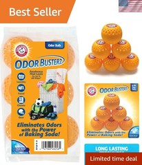 OdorBusterz Odor Eliminator Balls, Clean Burst, 6 Count – Baking Soda Odor Co…