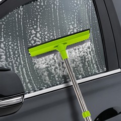 Window Squeegee with 15.7″-27.5″ Retractable Stainless Steel Handle, 2-in-1 W…