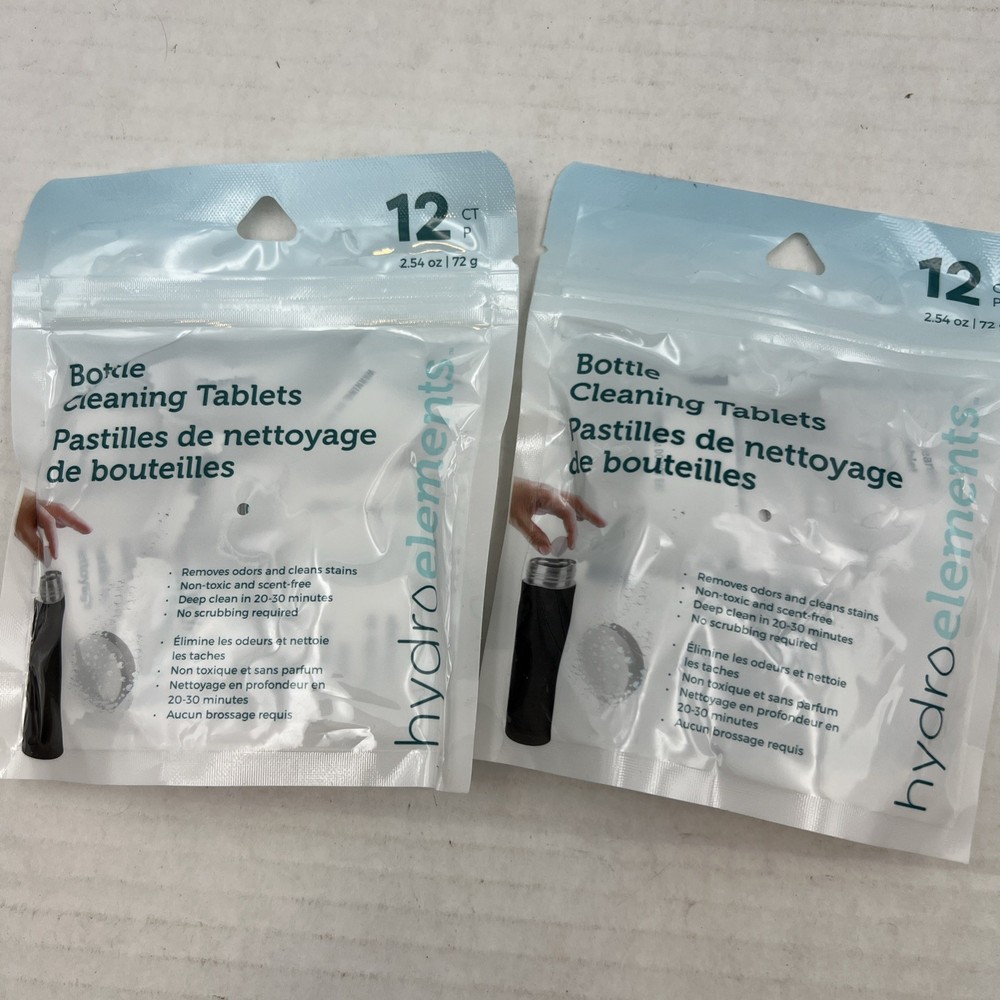Water Bottle Cleaning Tablets 2x 12 packs Chlorinefree & Odorless Cleaner
