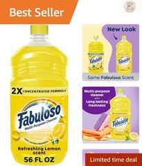 Powerful 2X Concentrated Cleaner – Lemon Scented, Versatile & Safe – 56 Oz