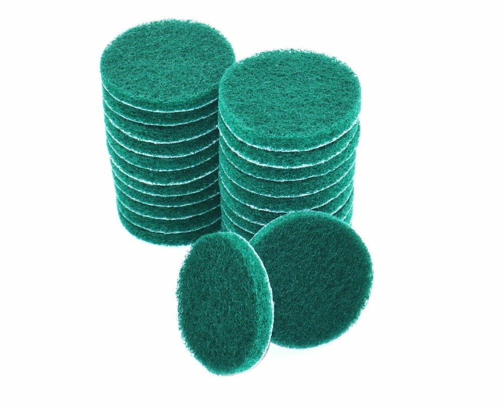 24pc Green 4″ Round Replacement Scour Pads for Drill Brush Driver- Fee Shipping