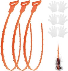 Drain Clog Remover Tool 20 Inch Snake with Gloves for Kitchen & Bathroom