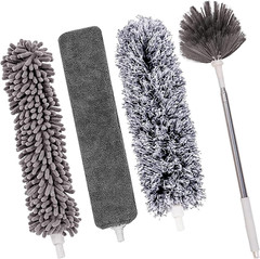 Microfiber Feather Duster 5-In-1 Kit, Dusters for Cleaning, Duster with Exten…