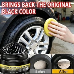 1~2pcs Tyre Nourish Cream, Tire Nourish Wax Cream, Maintain Luster for Cars 50g