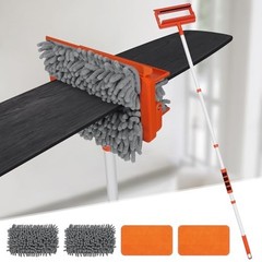 Ceiling Fan Cleaner Duster with 62.5″ Extendable Handle, Reusable Chenille & Mic