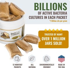 Septic Tank Treatment – 1 Year Supply of Dissolvable Easy Flush Live Bacteria
