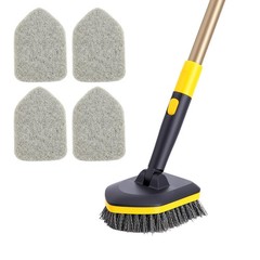 Tub Tile Scrubber Brush 2 in 1 Cleaning Brush 4*Scouring Pads 58.2″