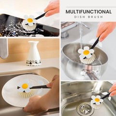 Flower Power Dish Brush With Vase Brush Holder Dish Brush With Handle For Pot Sc