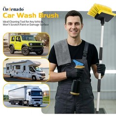 Ordenado 56″ Car Wash Brush with Long Handle, Soft Bristle& Rubber Squeegee