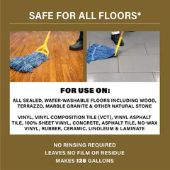 1 Gal. No Rinse Neutral Floor Concentrate Cleaner, Residue Free Formula for Tile
