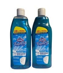 2x BRAND NEW Scented Bleach Free BLUE Clorox Fraganzia Morning Sky Dish Soap