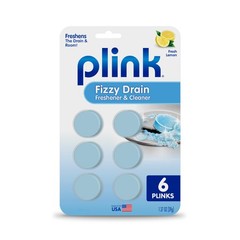 Fizzy Drain Freshener Cleaner Lemon Scent Clog and Odor Remover 6 Pack