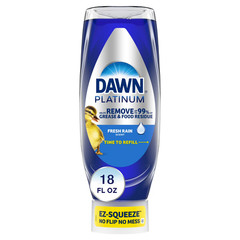 Dawn Platinum EZ-Squeeze Dish Soap Liquid Grease Removal Fresh Rain 18oz