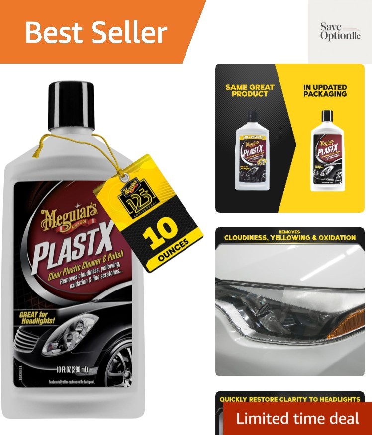 PlastX Clear Plastic Polish, Fast & Easy Clear Plastic Restorer for Headlight…