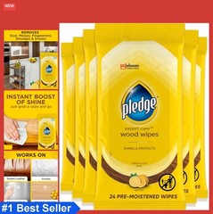 Furniture Wipes Lemon Scent 144 Count Pack of 6 Sealed Wood Leather Granite