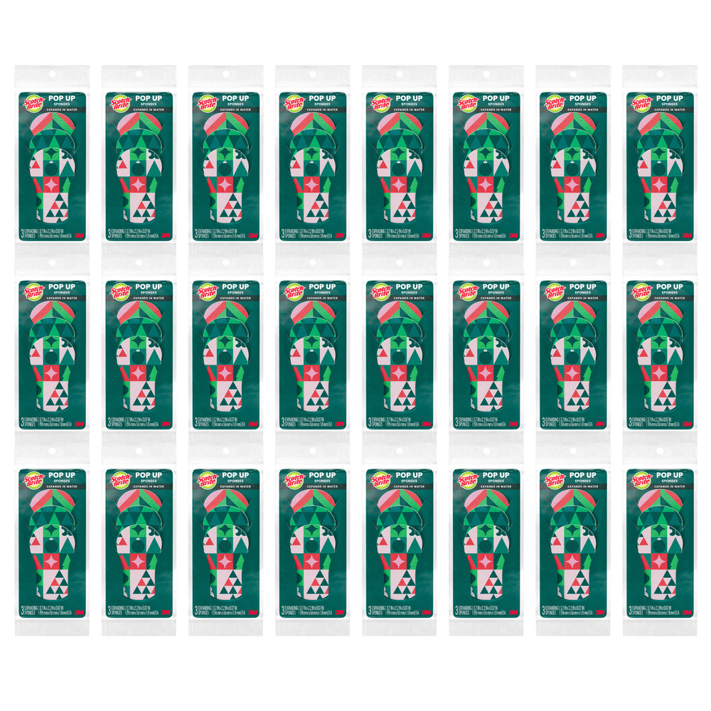 Scotch-Brite Holiday Pop Up Sponge: 3-pack (Multicolored) COMP-SP-H24
