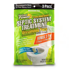 Septic System Treatment Pacs 3 Pack Dissolving Enzyme Maintenance Drain Cleaner