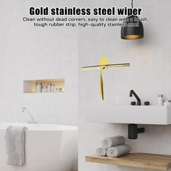 Squeegee for Shower Glass Door, All-Purpose Stainless Steel Squeegee with Adh…