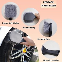 Tire Brush Wheel Cleaner Brush,Soft Bristle Cleaning Brush,Car Wash Brush Cle…