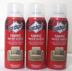 3 X Scotchgard Fabric Upholstery Water Shield Waterproof Protector 10 oz Each