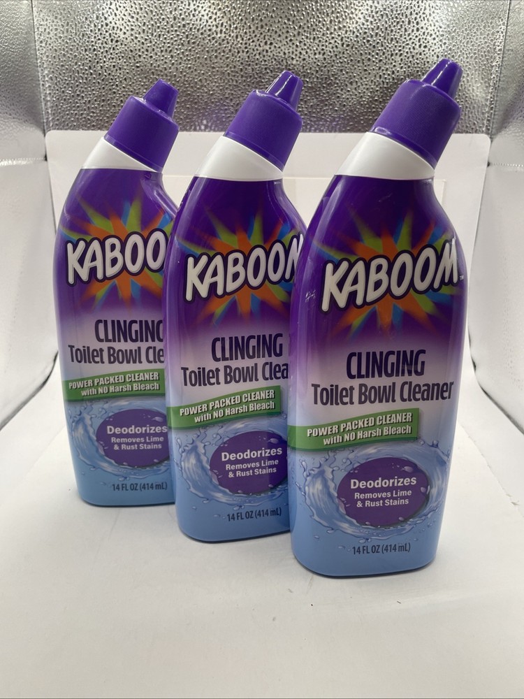 KABOOM Clinging Toilet Bowl Cleaner & Deodorizer 14 Oz Ea 3 Pack