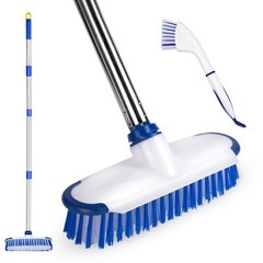 Floor Scrub Brush With Long Handle 2 In 1 Deck Scrub Brush Stiff Bristle Scrub B